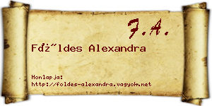 Földes Alexandra névjegykártya