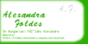 alexandra foldes business card